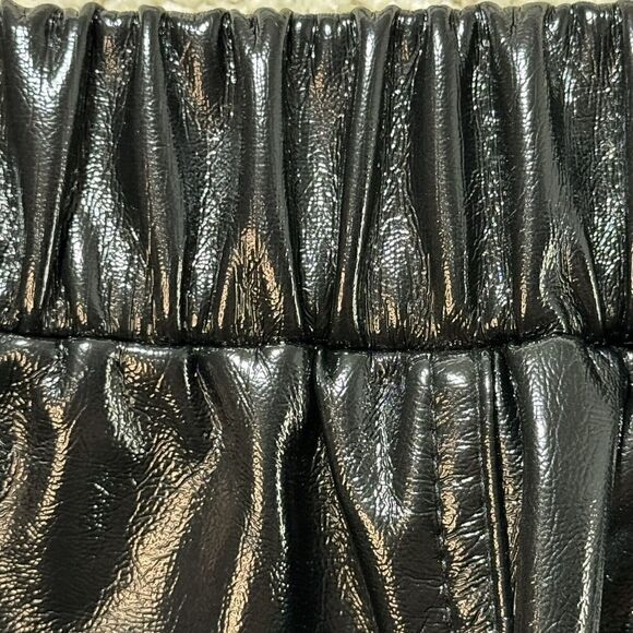 BlankNYC Black Pleather Wide Leg Pants Women's Medium Pull On High Rise Trousers - Picture 10 of 16